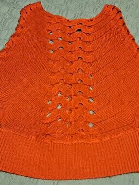 Ib Diffusion Women’s dark Orange Knit Cutout Sweater Sz M